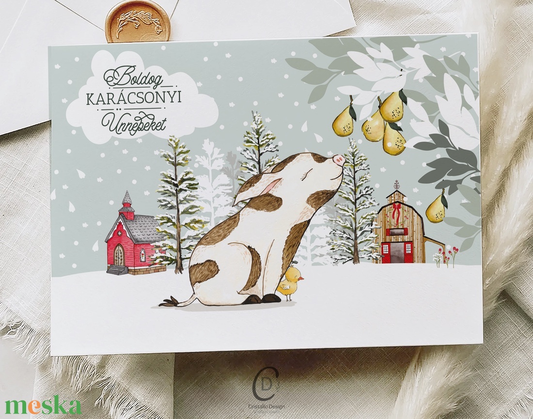 Karácsonyi képeslap, téli üdvözlőlap, ajándékkísérő szett 3 db - karácsony - karácsonyi ajándékozás - karácsonyi képeslap, üdvözlőlap, ajándékkísérő - Meska.hu