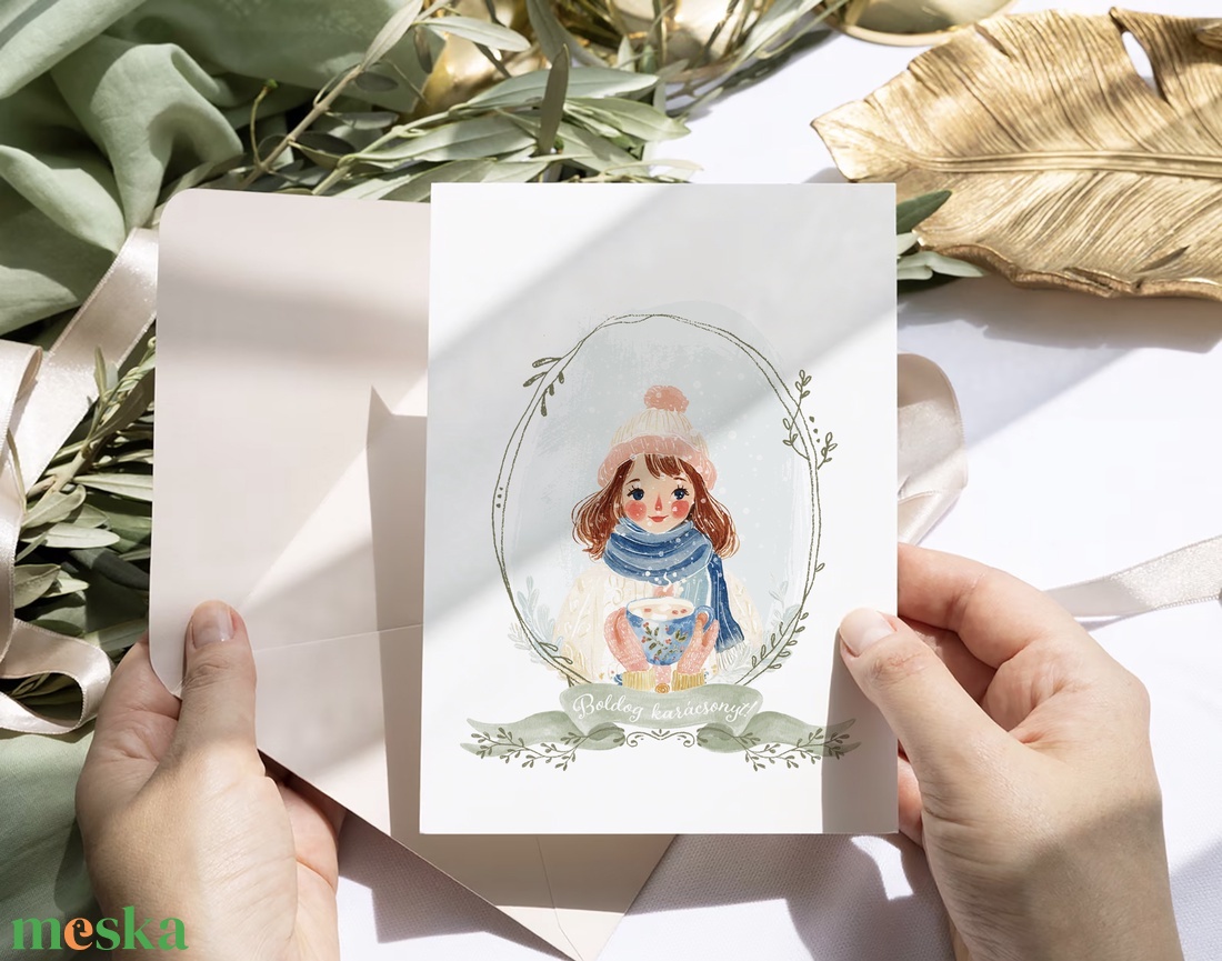 Karácsonyi képeslap, téli üdvözlőlap, ajándékkísérő szett 3 db - karácsony - karácsonyi ajándékozás - karácsonyi képeslap, üdvözlőlap, ajándékkísérő - Meska.hu
