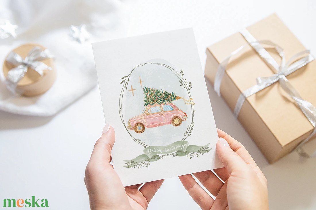 Karácsonyi képeslap, téli üdvözlőlap, ajándékkísérő szett 3 db - karácsony - karácsonyi ajándékozás - karácsonyi képeslap, üdvözlőlap, ajándékkísérő - Meska.hu