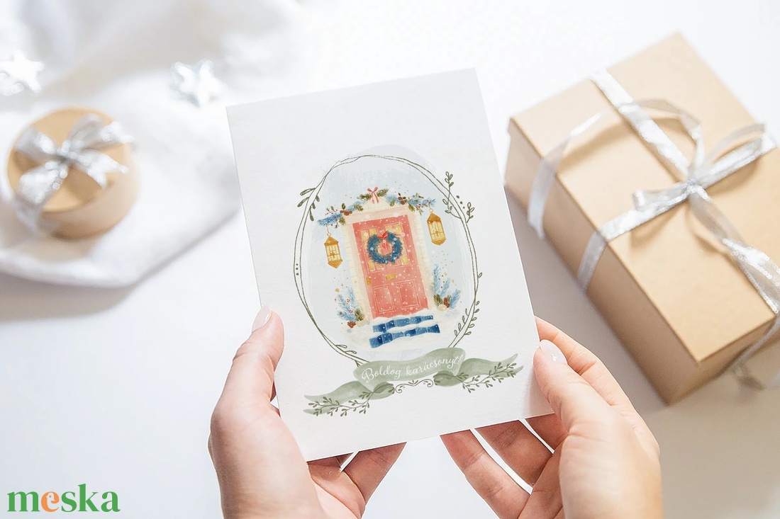 Karácsonyi képeslap, téli üdvözlőlap, ajándékkísérő szett 3 db - karácsony - karácsonyi ajándékozás - karácsonyi képeslap, üdvözlőlap, ajándékkísérő - Meska.hu