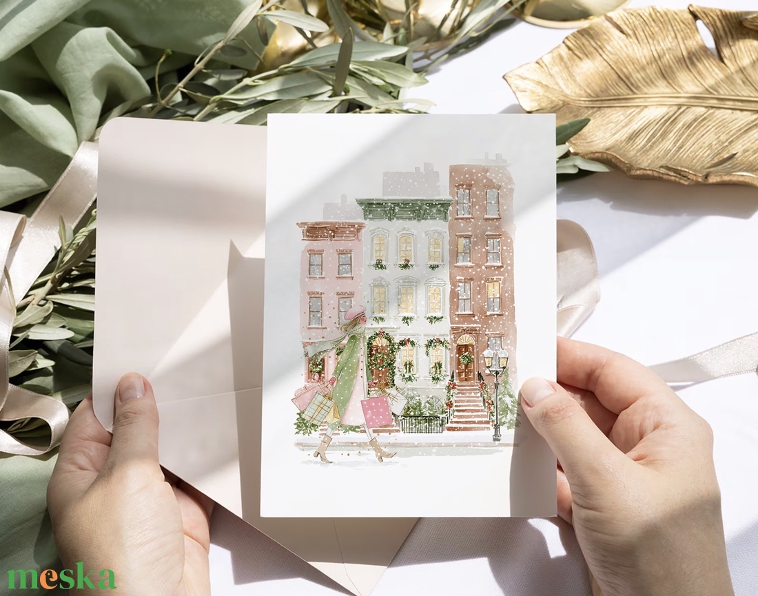 Karácsonyi képeslap, téli üdvözlőlap, ajándékkísérő szett 3 db - karácsony - karácsonyi ajándékozás - karácsonyi képeslap, üdvözlőlap, ajándékkísérő - Meska.hu