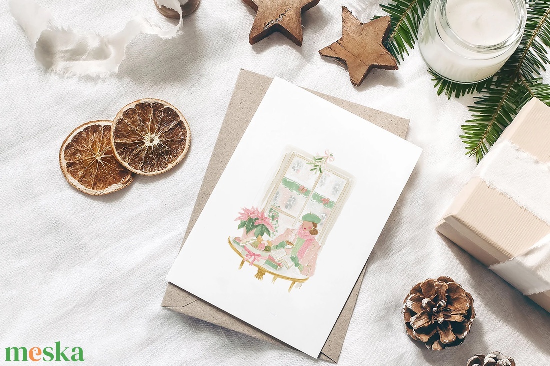 Karácsonyi képeslap, téli üdvözlőlap, ajándékkísérő szett 3 db - karácsony - karácsonyi ajándékozás - karácsonyi képeslap, üdvözlőlap, ajándékkísérő - Meska.hu