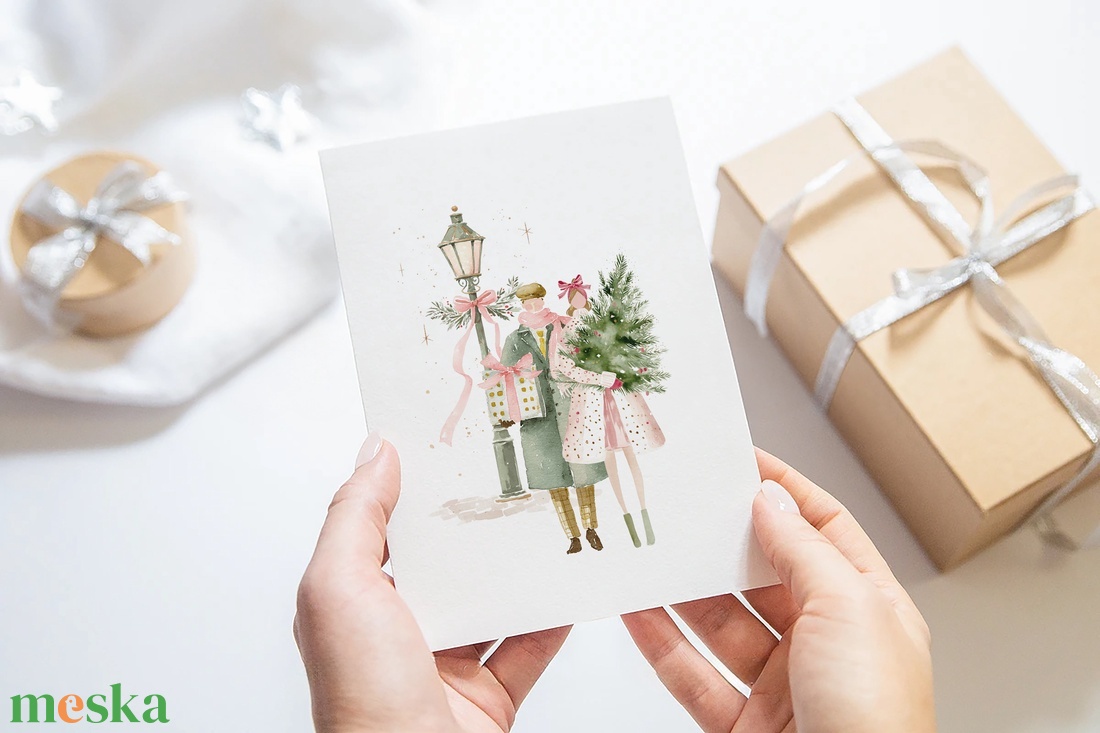 Karácsonyi képeslap, téli üdvözlőlap, ajándékkísérő szett 3 db - karácsony - karácsonyi ajándékozás - karácsonyi képeslap, üdvözlőlap, ajándékkísérő - Meska.hu
