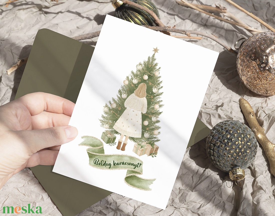 Karácsonyi képeslap, natural üdvözlőlap, ajándékkísérő szett 3 db - karácsony - karácsonyi ajándékozás - karácsonyi képeslap, üdvözlőlap, ajándékkísérő - Meska.hu