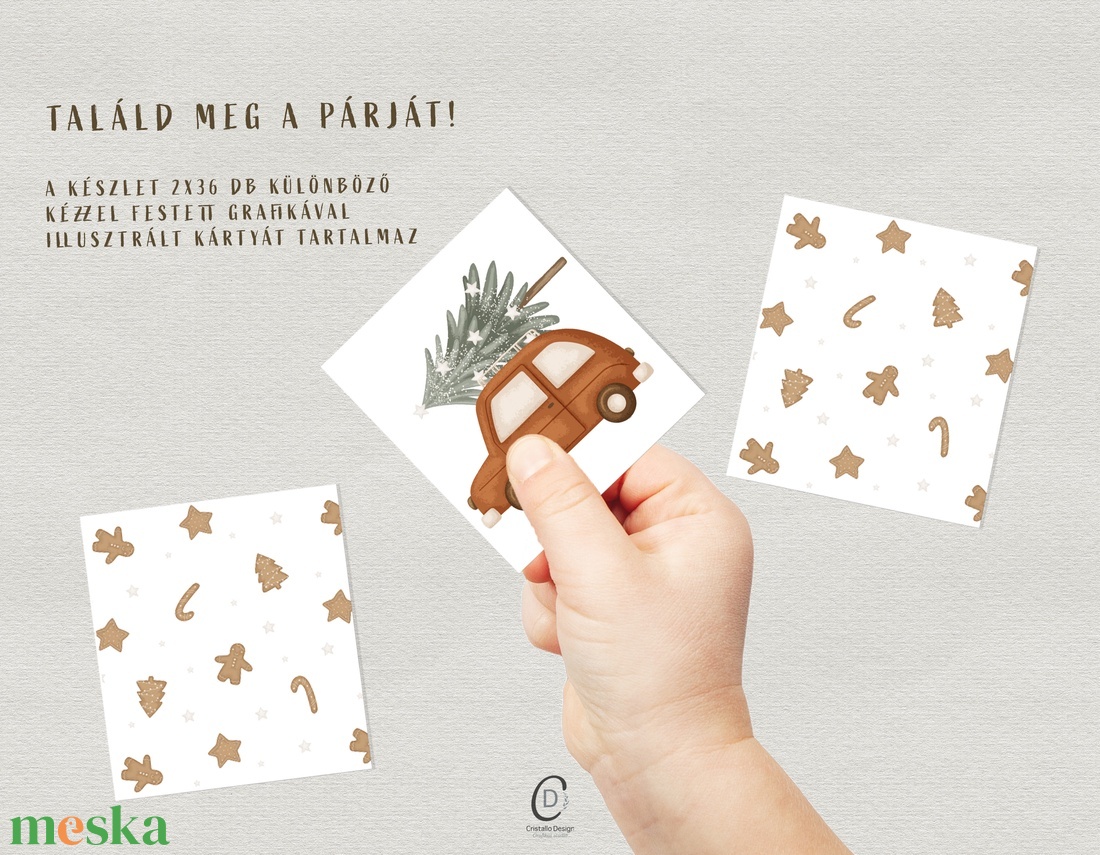 Karácsonyi memóriajáték, fejlesztő kártyajáték szett 2x36 db - karácsony - mikulás - mikulás ajándékok - Meska.hu