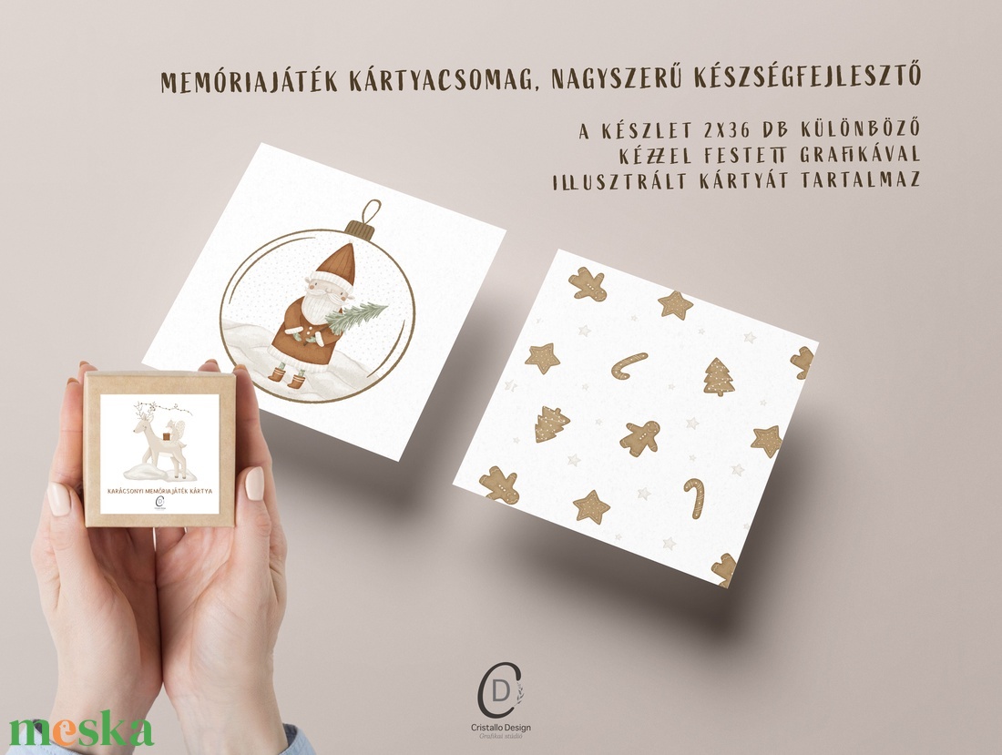 Karácsonyi memóriajáték, fejlesztő kártyajáték szett 2x36 db - karácsony - mikulás - mikulás ajándékok - Meska.hu