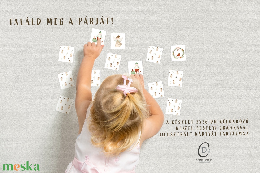 Karácsonyi memóriajáték, fejlesztő kártyajáték szett 2x36 db - játék & sport - készségfejlesztő és logikai játék - memória játékok - Meska.hu