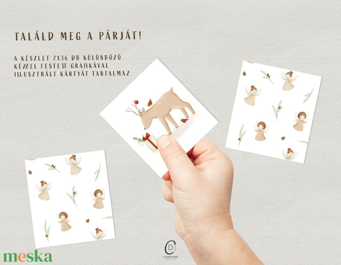 Karácsonyi memóriajáték, fejlesztő kártyajáték szett 2x36 db - játék & sport - készségfejlesztő és logikai játék - memória játékok - Meska.hu