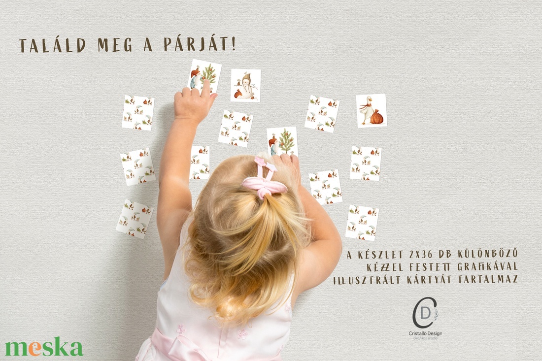 Karácsonyi memóriajáték, fejlesztő kártyajáték szett 2x36 db - játék & sport - készségfejlesztő és logikai játék - memória játékok - Meska.hu