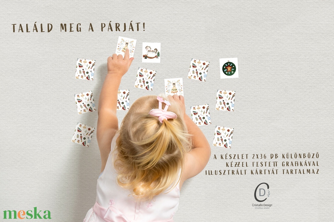 Karácsonyi memóriajáték, Diótörő mesés fejlesztő kártyajáték szett 2x36 db - játék & sport - készségfejlesztő és logikai játék - memória játékok - Meska.hu