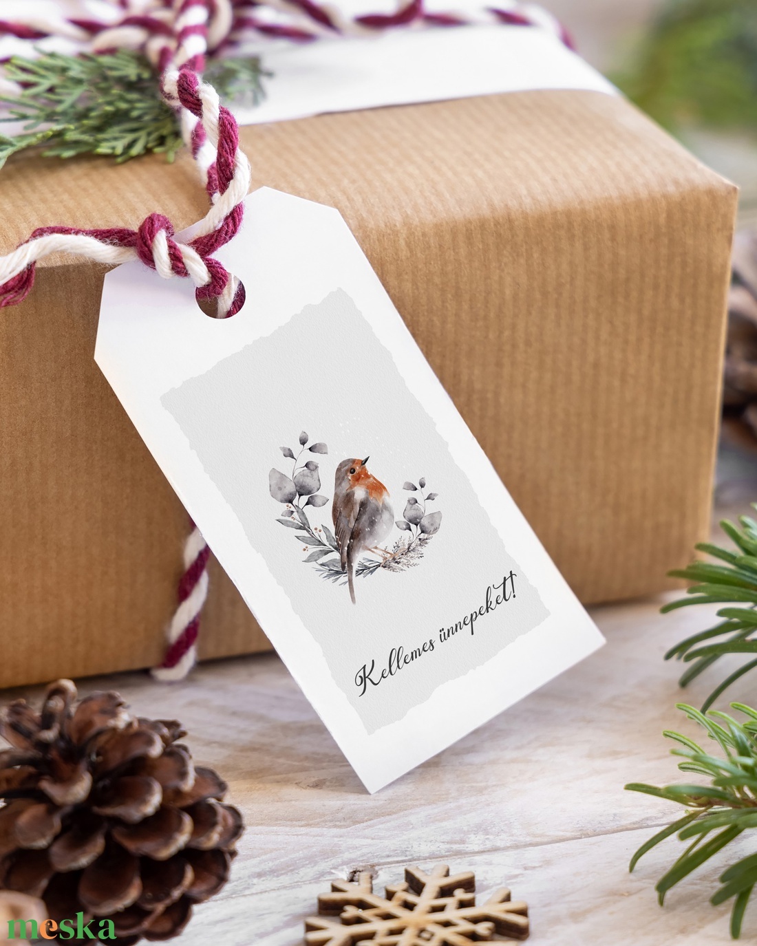Karácsonyi ajándékkísérő, ajándékátadó címke szett 5 db, téli erdei állatos - karácsony - karácsonyi ajándékozás - karácsonyi képeslap, üdvözlőlap, ajándékkísérő - Meska.hu
