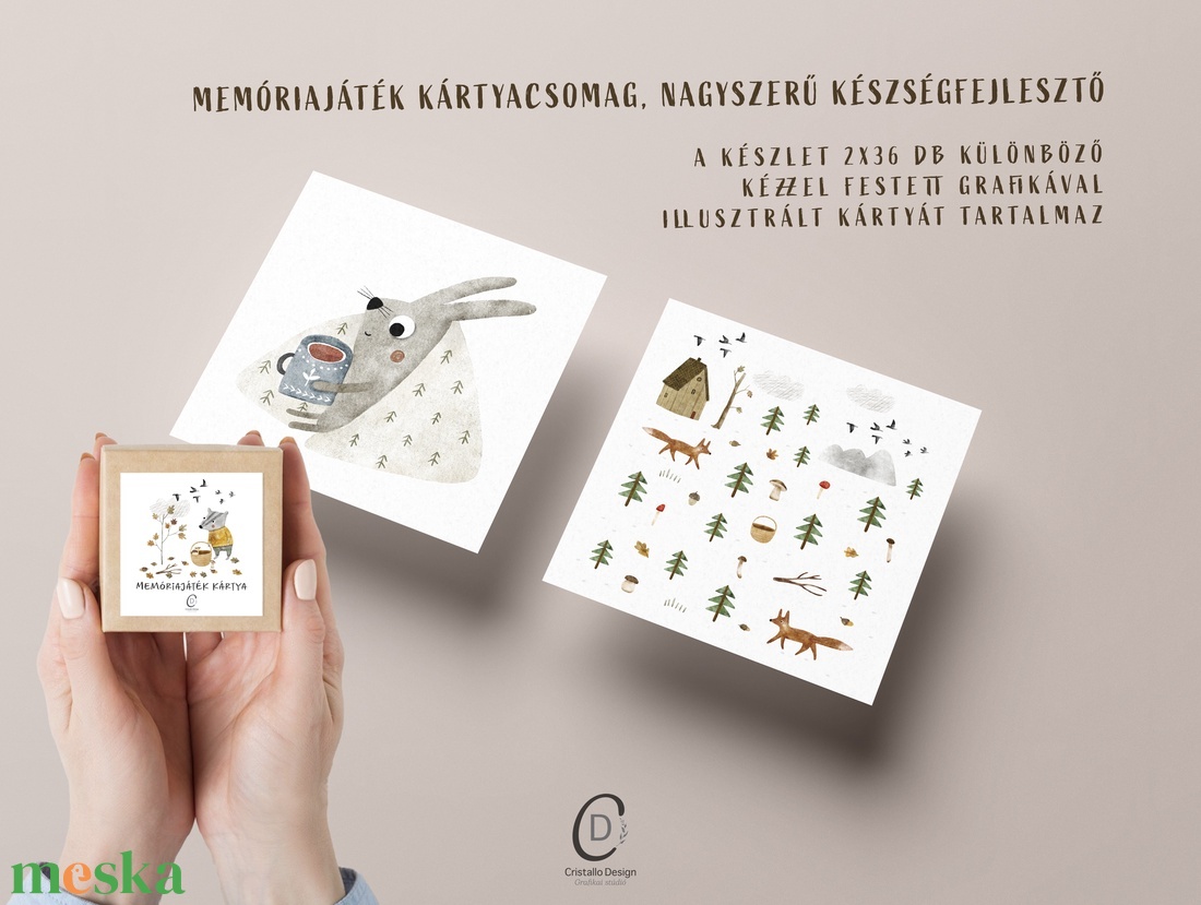 Memóriajáték, őszi fejlesztő kártyajáték szett 2x36 db - játék & sport - készségfejlesztő és logikai játék - memória játékok - Meska.hu