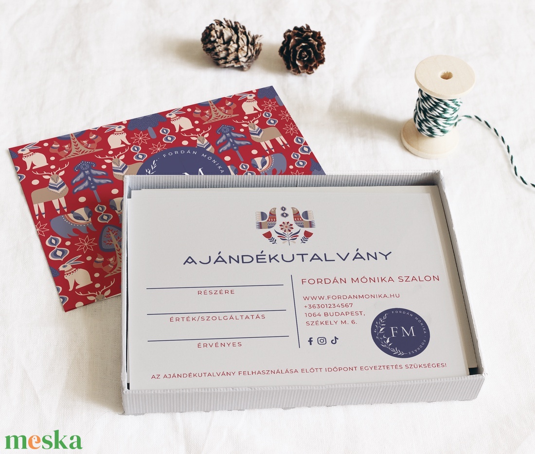 Karácsonyi ajándékutalvány, fodrász, kozmetikus, masszőr, műkörmös, pedikűrös - karácsony - karácsonyi ajándékozás - karácsonyi képeslap, üdvözlőlap, ajándékkísérő - Meska.hu