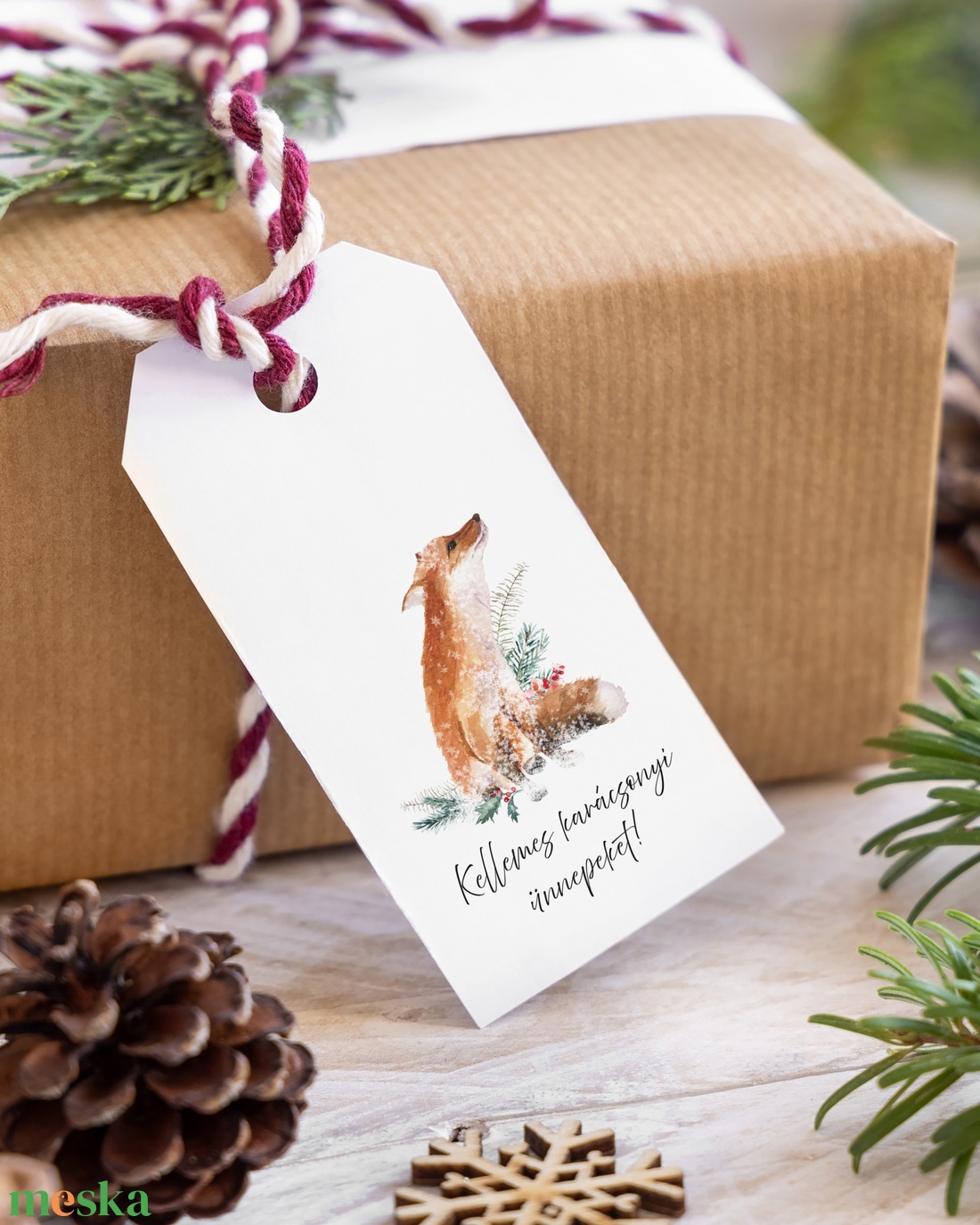 Karácsonyi ajándékkísérő kártyacsomag, ajándékátadó címke, erdei állatos 6 db - karácsony - karácsonyi ajándékozás - karácsonyi képeslap, üdvözlőlap, ajándékkísérő - Meska.hu