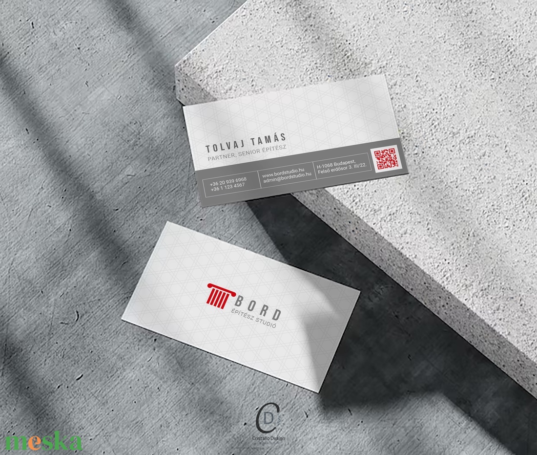Egyedi névjegy, névjegykártya tervezés QR kóddal - otthon & életmód - papír, írószer - névjegykártya - Meska.hu