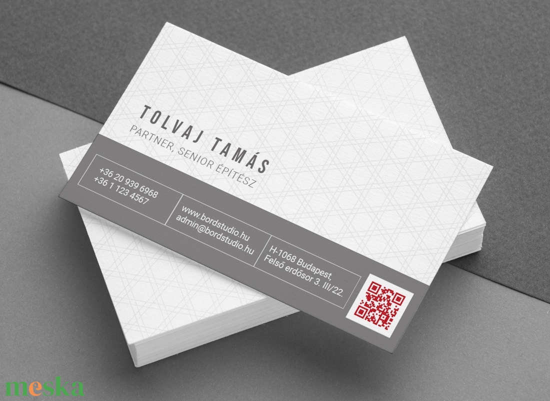 Egyedi névjegy, névjegykártya tervezés QR kóddal - otthon & életmód - papír, írószer - névjegykártya - Meska.hu