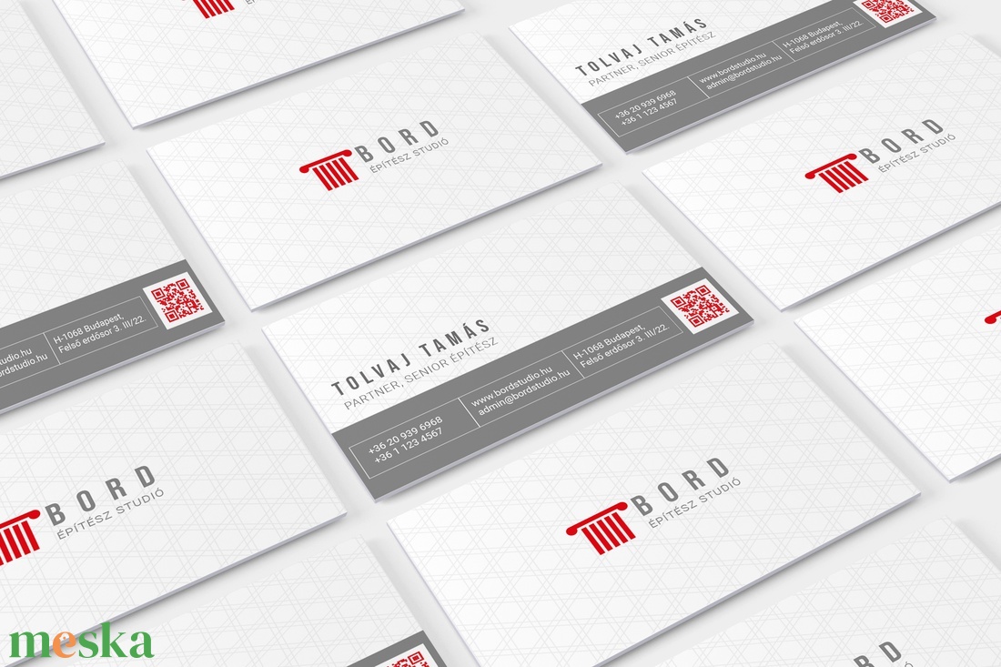 Egyedi névjegy, névjegykártya tervezés QR kóddal - otthon & életmód - papír, írószer - névjegykártya - Meska.hu