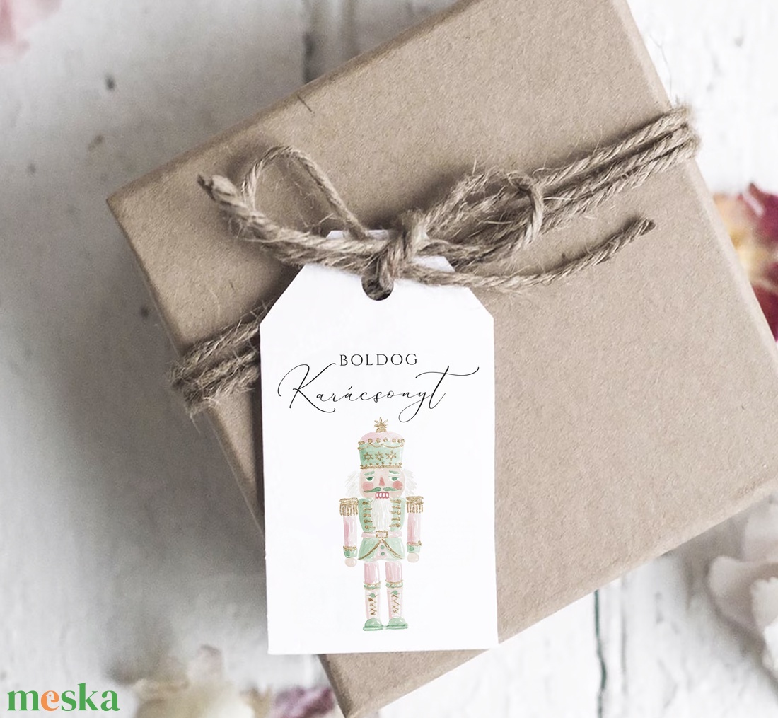 Karácsonyi ajándékkísérő, greenery, pink ajándékátadó címke szett 6 db - karácsony - karácsonyi ajándékozás - karácsonyi képeslap, üdvözlőlap, ajándékkísérő - Meska.hu