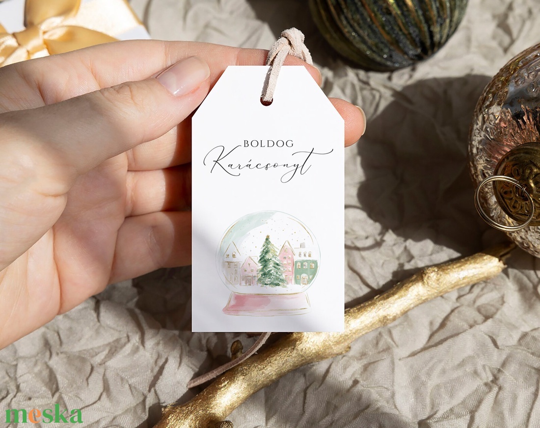 Karácsonyi ajándékkísérő, greenery, pink ajándékátadó címke szett 6 db - karácsony - karácsonyi ajándékozás - karácsonyi képeslap, üdvözlőlap, ajándékkísérő - Meska.hu