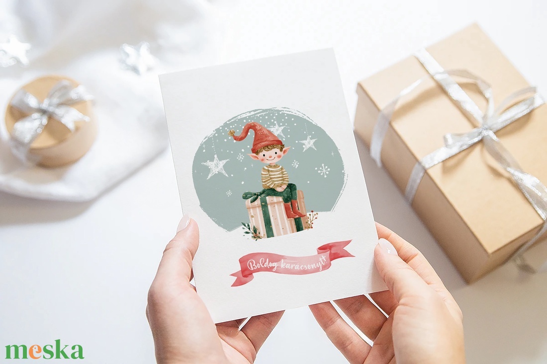 Karácsonyi képeslap, téli üdvözlőlap, ajándékkísérő szett 3 db - karácsony - karácsonyi ajándékozás - karácsonyi képeslap, üdvözlőlap, ajándékkísérő - Meska.hu