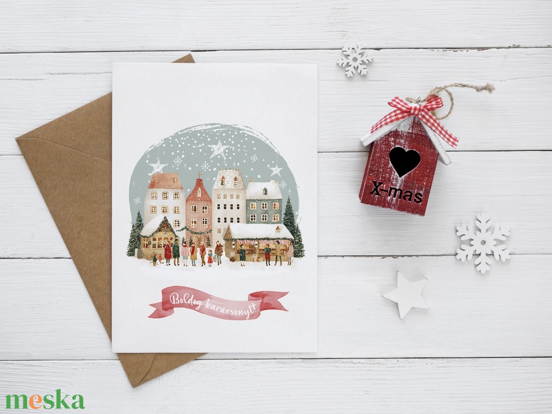 Karácsonyi képeslap, téli üdvözlőlap, ajándékkísérő szett 3 db - karácsony - karácsonyi ajándékozás - karácsonyi képeslap, üdvözlőlap, ajándékkísérő - Meska.hu