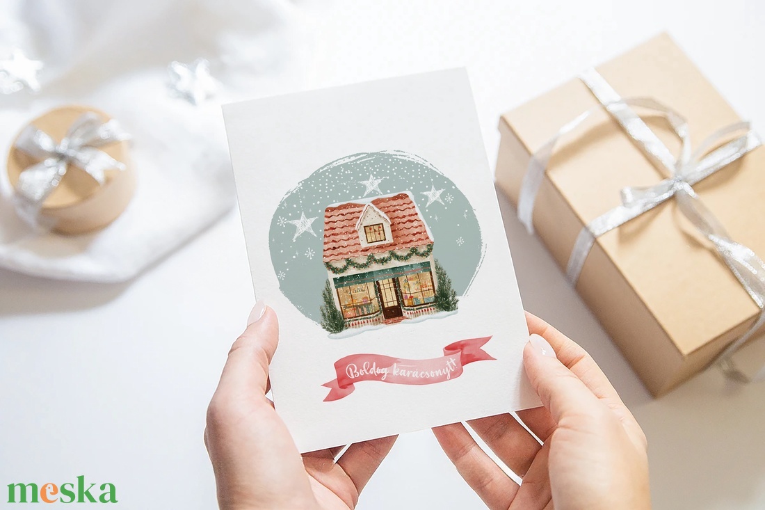 Karácsonyi képeslap, téli üdvözlőlap, ajándékkísérő szett 3 db - karácsony - karácsonyi ajándékozás - karácsonyi képeslap, üdvözlőlap, ajándékkísérő - Meska.hu