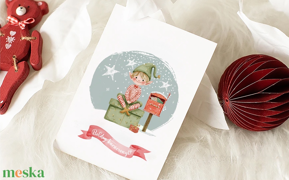 Karácsonyi képeslap, téli üdvözlőlap, ajándékkísérő szett 3 db - karácsony - karácsonyi ajándékozás - karácsonyi képeslap, üdvözlőlap, ajándékkísérő - Meska.hu