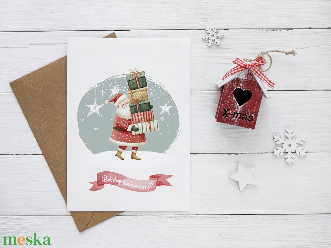 Karácsonyi képeslap, téli üdvözlőlap, ajándékkísérő szett 3 db - karácsony - karácsonyi ajándékozás - karácsonyi képeslap, üdvözlőlap, ajándékkísérő - Meska.hu