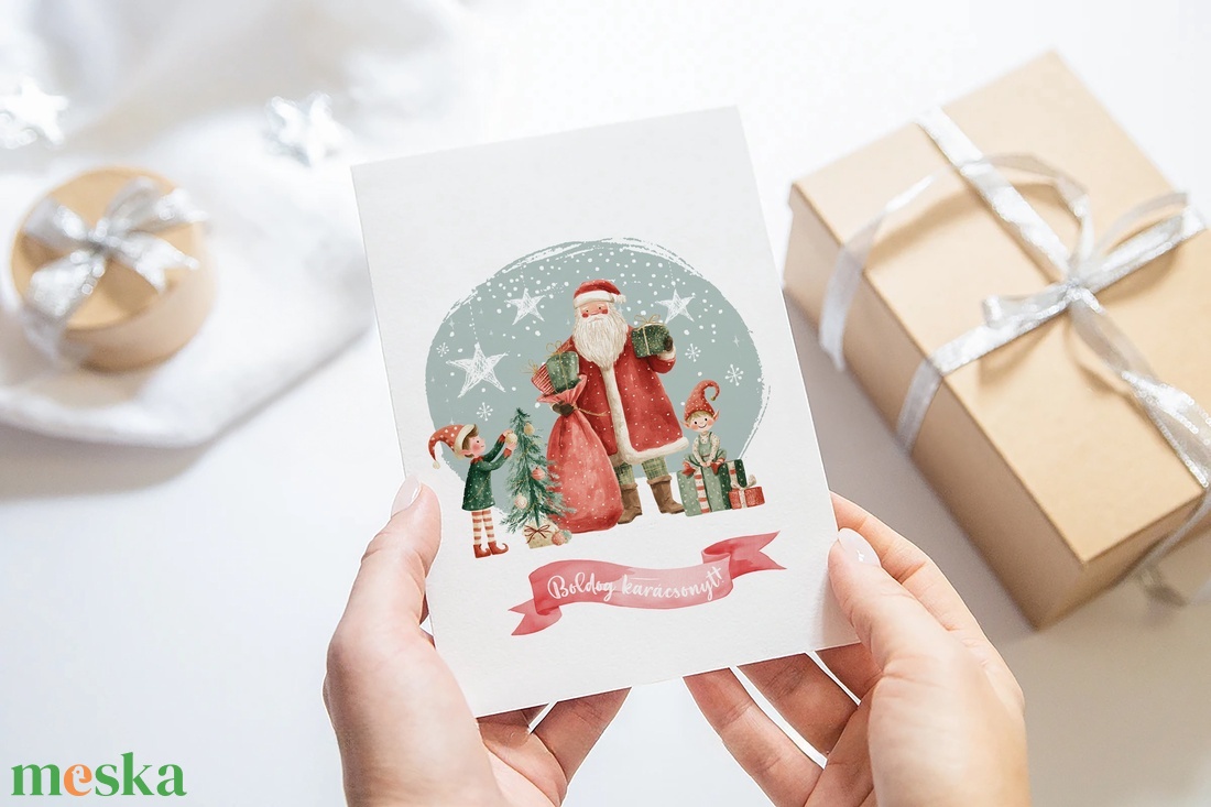 Karácsonyi képeslap, téli üdvözlőlap, ajándékkísérő szett 3 db - karácsony - karácsonyi ajándékozás - karácsonyi képeslap, üdvözlőlap, ajándékkísérő - Meska.hu