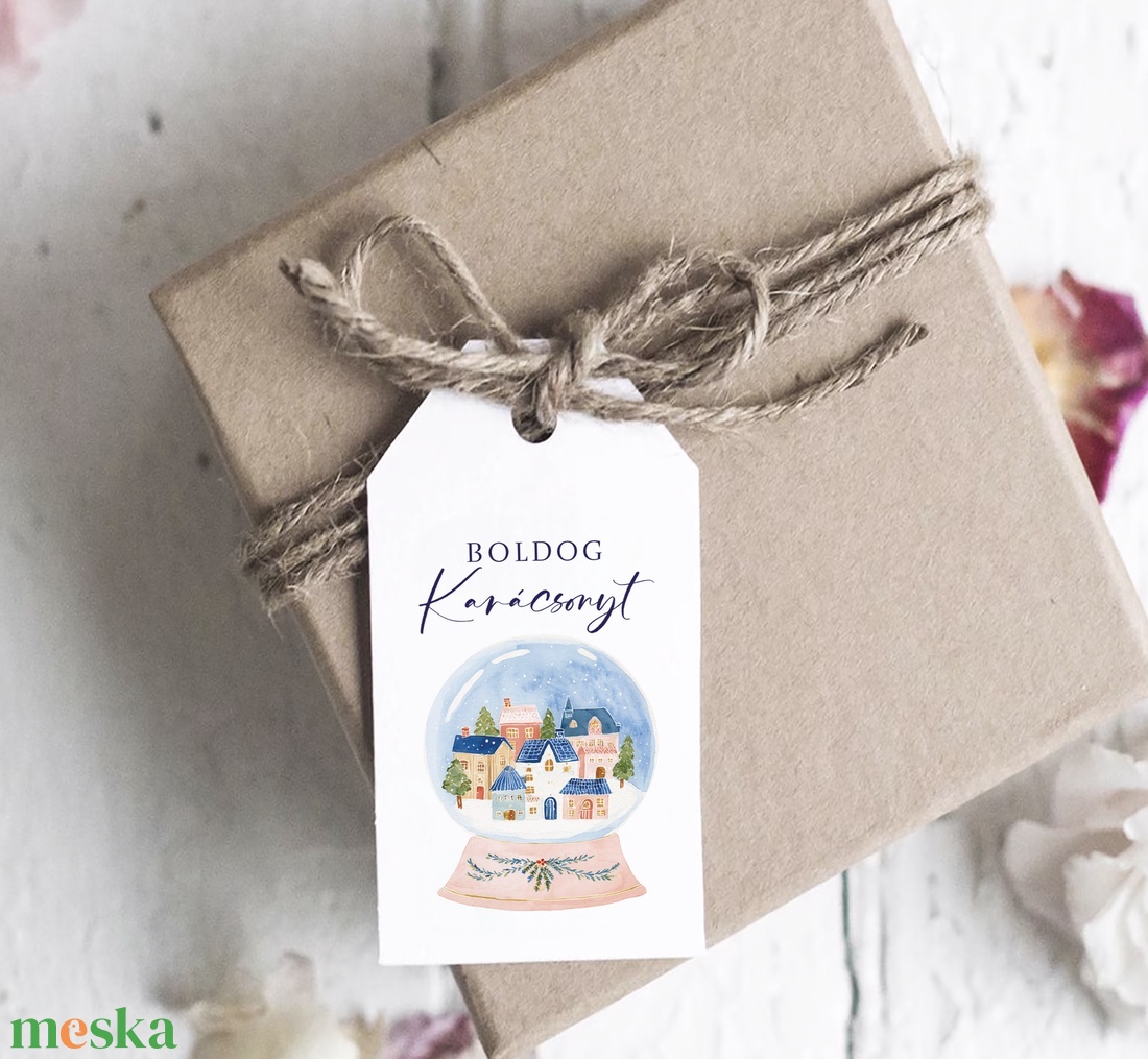 Karácsonyi ajándékkísérő, ajándékátadó címke szett 6 db - karácsony - karácsonyi ajándékozás - karácsonyi képeslap, üdvözlőlap, ajándékkísérő - Meska.hu