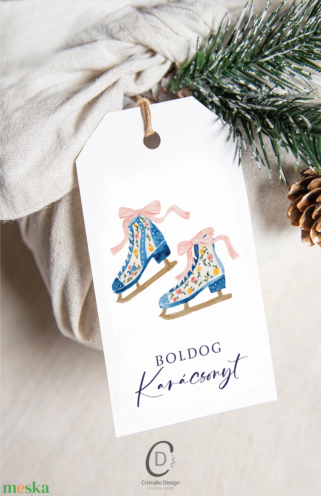 Karácsonyi ajándékkísérő, ajándékátadó címke szett 6 db - karácsony - karácsonyi ajándékozás - karácsonyi képeslap, üdvözlőlap, ajándékkísérő - Meska.hu