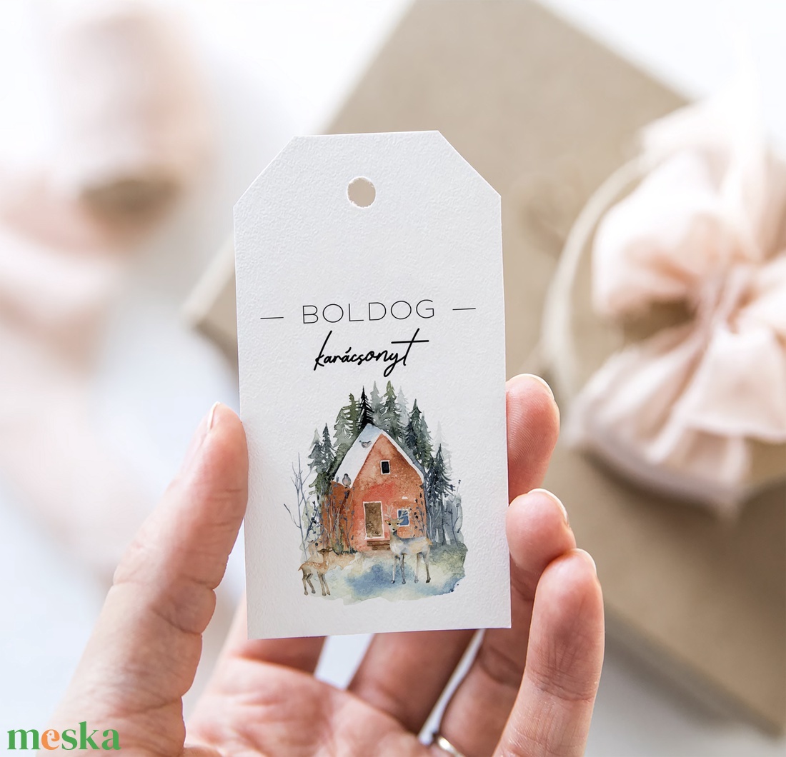Karácsonyi ajándékkísérő, ajándékátadó címke szett 6 db - karácsony - karácsonyi ajándékozás - karácsonyi képeslap, üdvözlőlap, ajándékkísérő - Meska.hu