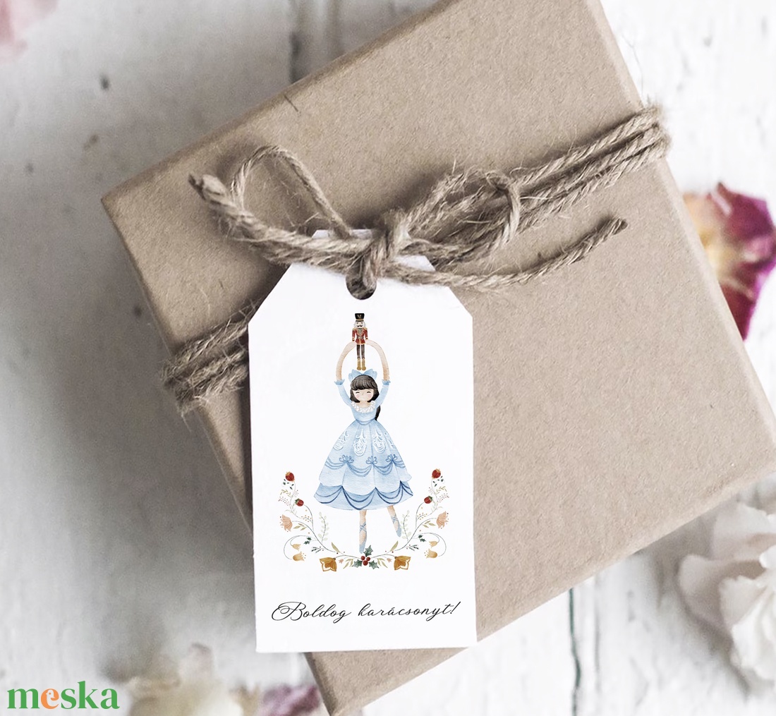Karácsonyi ajándékkísérő, Diótörő ajándékátadó címke szett 6 db - karácsony - karácsonyi ajándékozás - karácsonyi képeslap, üdvözlőlap, ajándékkísérő - Meska.hu