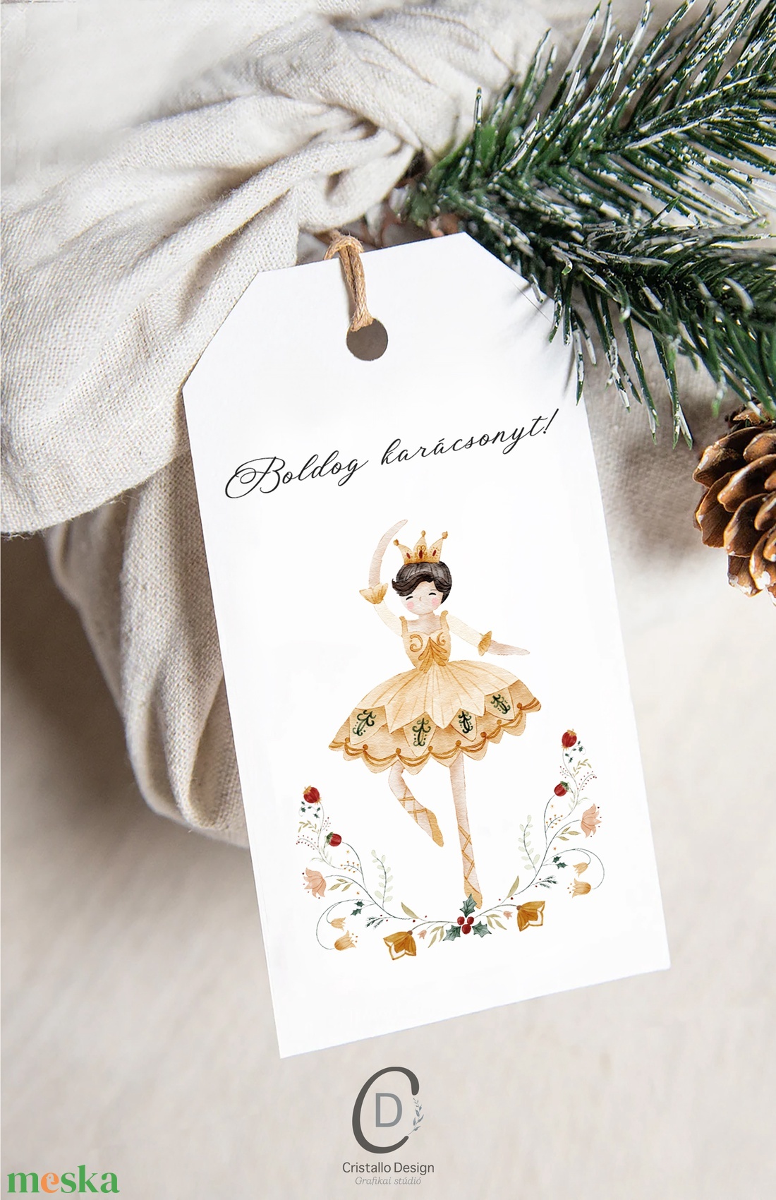 Karácsonyi ajándékkísérő, Diótörő ajándékátadó címke szett 6 db - karácsony - karácsonyi ajándékozás - karácsonyi képeslap, üdvözlőlap, ajándékkísérő - Meska.hu