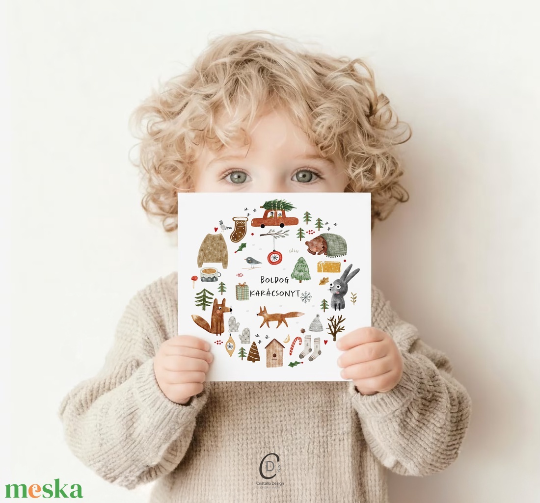 Cozy karácsonyi képeslap, kinyitható üdvözlőlap, ajándékkísérő kártya - karácsony - karácsonyi ajándékozás - karácsonyi képeslap, üdvözlőlap, ajándékkísérő - Meska.hu