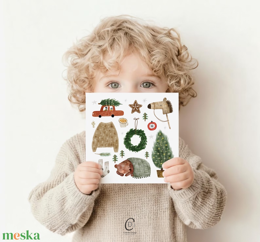 Cozy karácsonyi képeslap, kinyitható üdvözlőlap - karácsony - karácsonyi ajándékozás - karácsonyi képeslap, üdvözlőlap, ajándékkísérő - Meska.hu