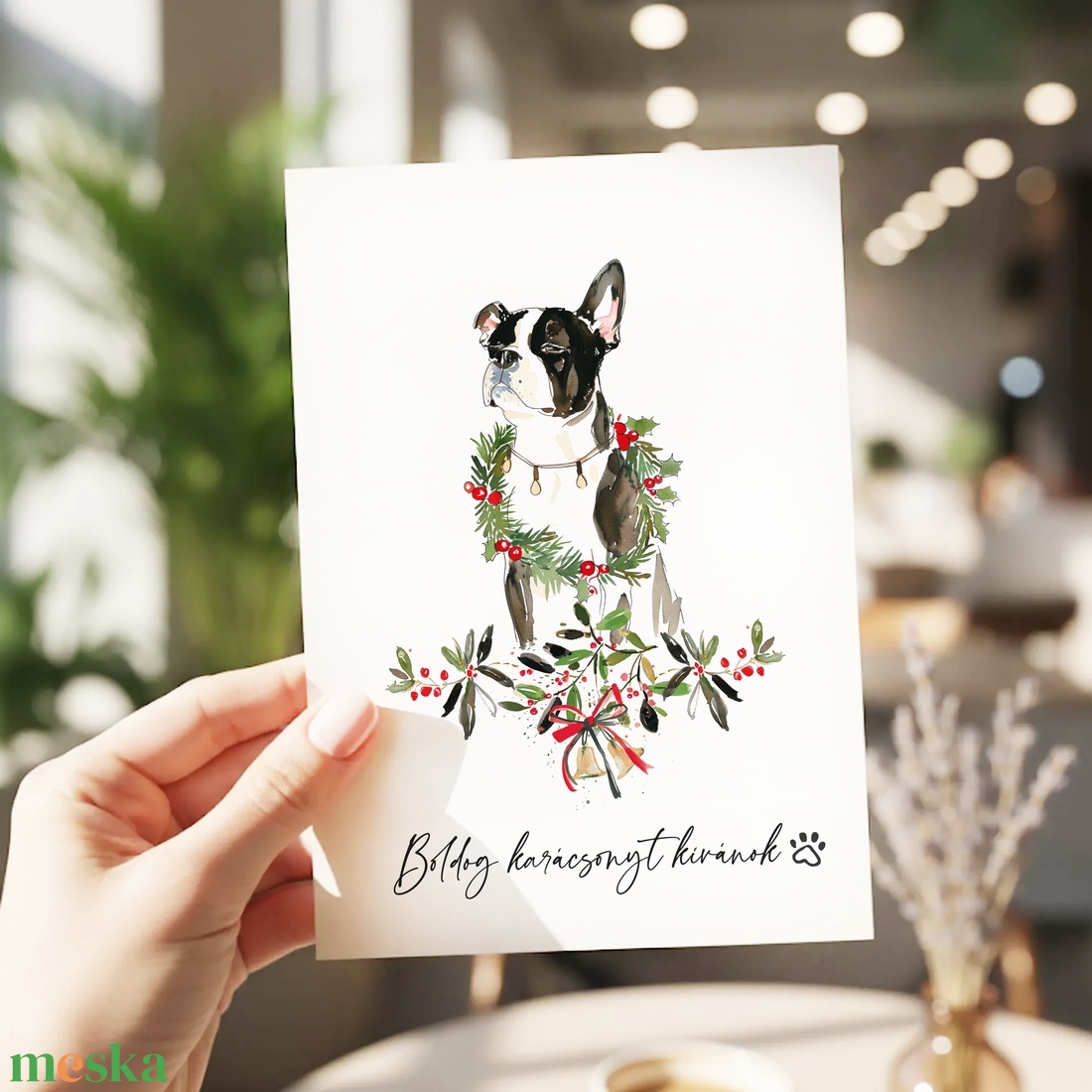 Kutyás karácsonyi képeslap, ünnepi üdvözlőlap, ajándékkísérő - karácsony - karácsonyi ajándékozás - karácsonyi képeslap, üdvözlőlap, ajándékkísérő - Meska.hu