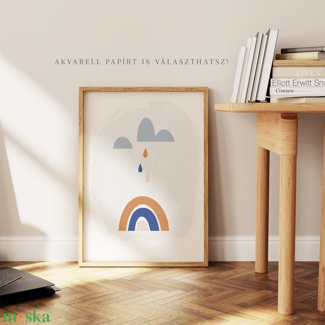 Szivárvány és esőcseppes, verses, vidám falikép szett 3db - baba - mama - babaszoba-dekoráció - babaszoba kép - Meska.hu