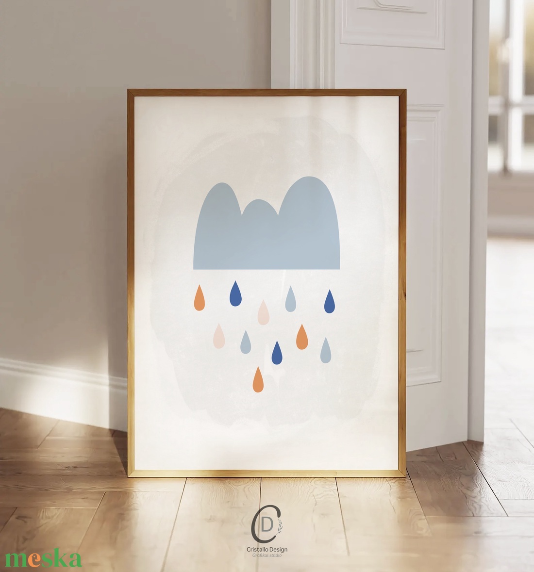 Szivárvány és esőcseppes, verses, vidám falikép szett 3db - baba - mama - babaszoba-dekoráció - babaszoba kép - Meska.hu