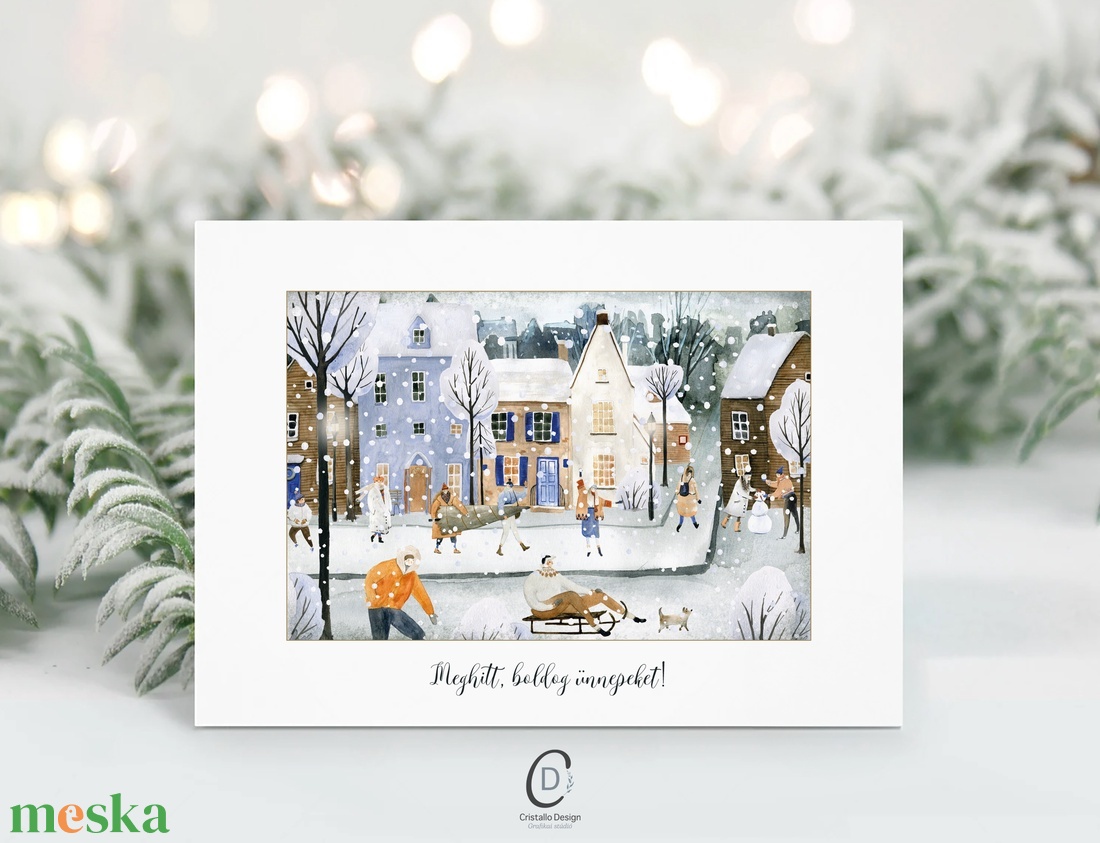 Karácsonyi képeslap, téli üdvözlőlap, ajándékkísérő  - karácsony - karácsonyi ajándékozás - karácsonyi képeslap, üdvözlőlap, ajándékkísérő - Meska.hu