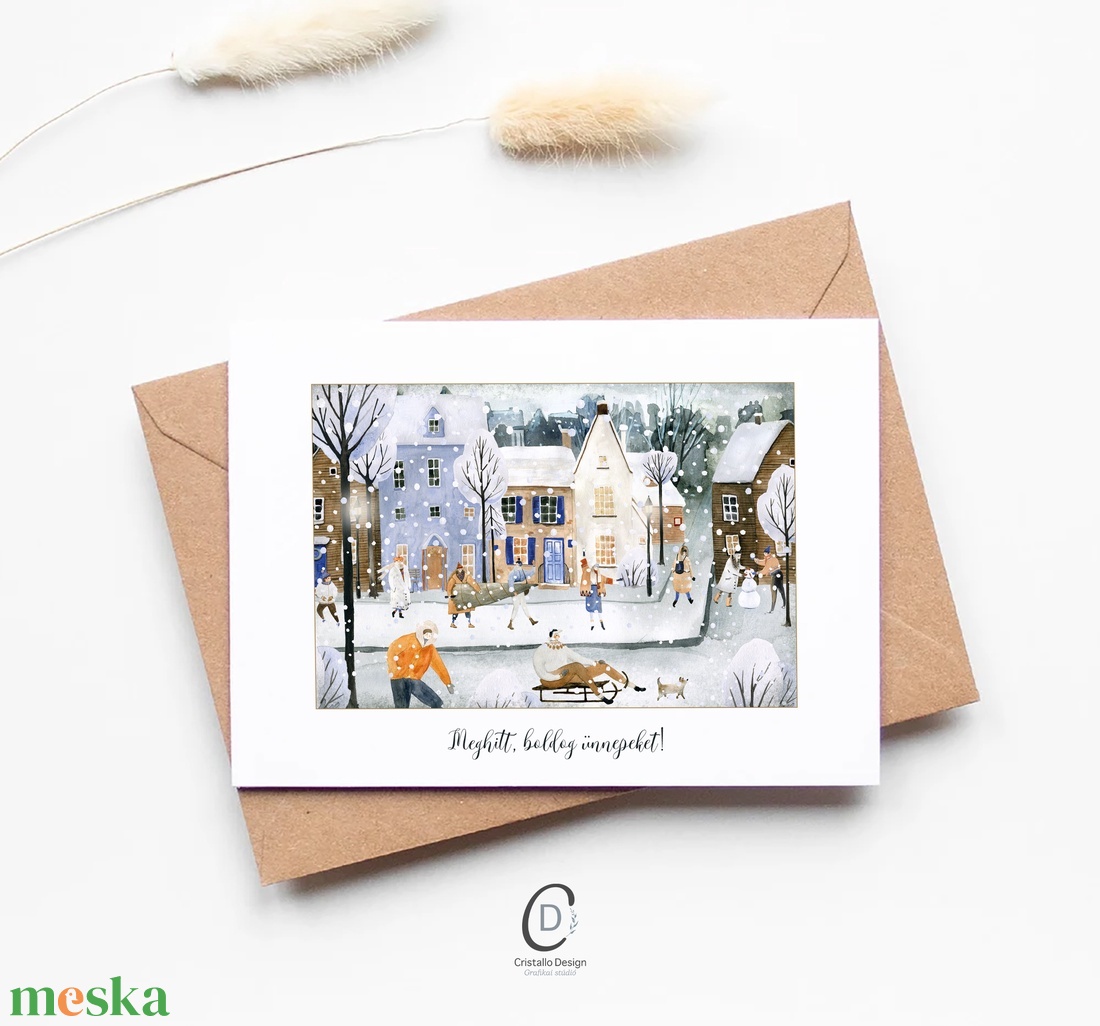Karácsonyi képeslap, téli üdvözlőlap, ajándékkísérő  - karácsony - karácsonyi ajándékozás - karácsonyi képeslap, üdvözlőlap, ajándékkísérő - Meska.hu