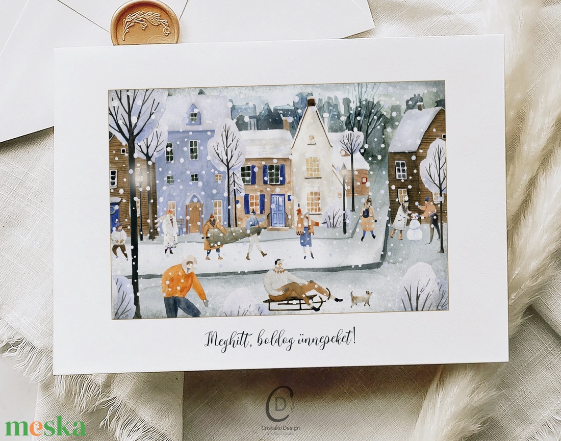 Karácsonyi képeslap, téli üdvözlőlap, ajándékkísérő  - karácsony - karácsonyi ajándékozás - karácsonyi képeslap, üdvözlőlap, ajándékkísérő - Meska.hu