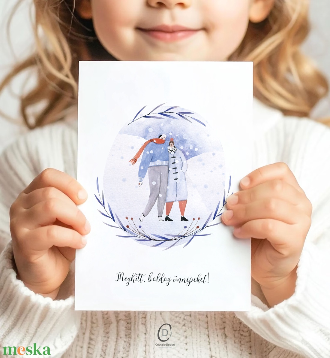 Karácsonyi képeslap, téli üdvözlőlap, páros ajándékkísérő  - karácsony - karácsonyi ajándékozás - karácsonyi képeslap, üdvözlőlap, ajándékkísérő - Meska.hu