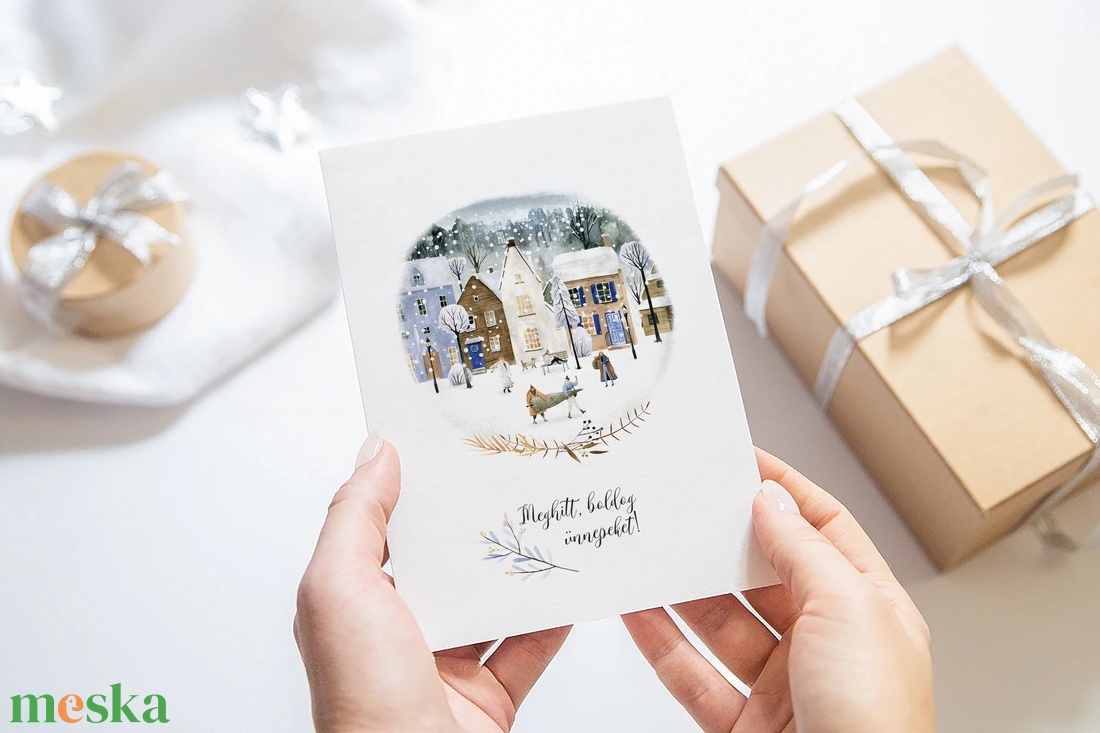 Karácsonyi képeslap, téli üdvözlőlap, ajándékkísérő  - karácsony - karácsonyi ajándékozás - karácsonyi képeslap, üdvözlőlap, ajándékkísérő - Meska.hu