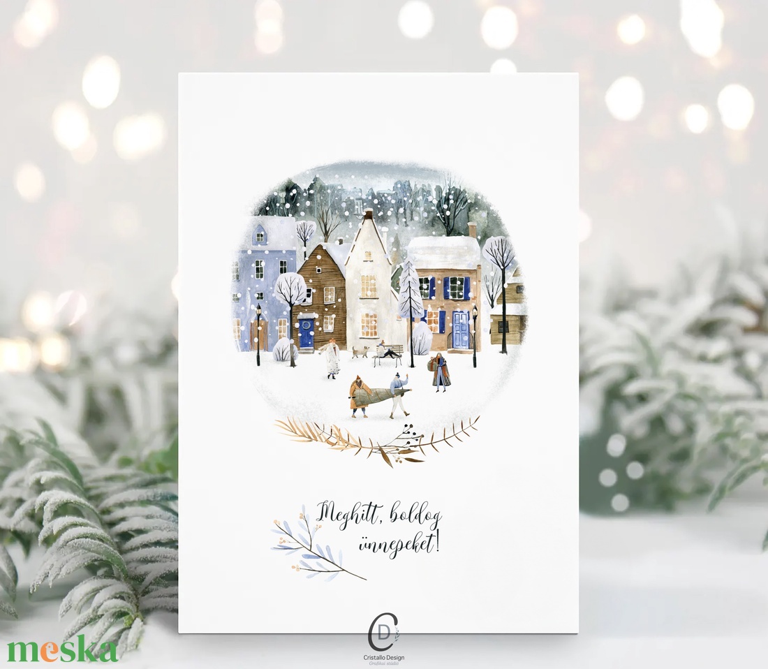 Karácsonyi képeslap, téli üdvözlőlap, ajándékkísérő  - karácsony - karácsonyi ajándékozás - karácsonyi képeslap, üdvözlőlap, ajándékkísérő - Meska.hu