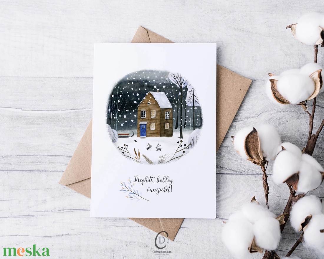 Karácsonyi képeslap, téli üdvözlőlap, erdei ajándékkísérő - karácsony - karácsonyi ajándékozás - karácsonyi képeslap, üdvözlőlap, ajándékkísérő - Meska.hu