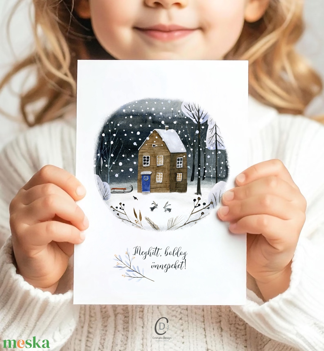 Karácsonyi képeslap, téli üdvözlőlap, erdei ajándékkísérő - karácsony - karácsonyi ajándékozás - karácsonyi képeslap, üdvözlőlap, ajándékkísérő - Meska.hu