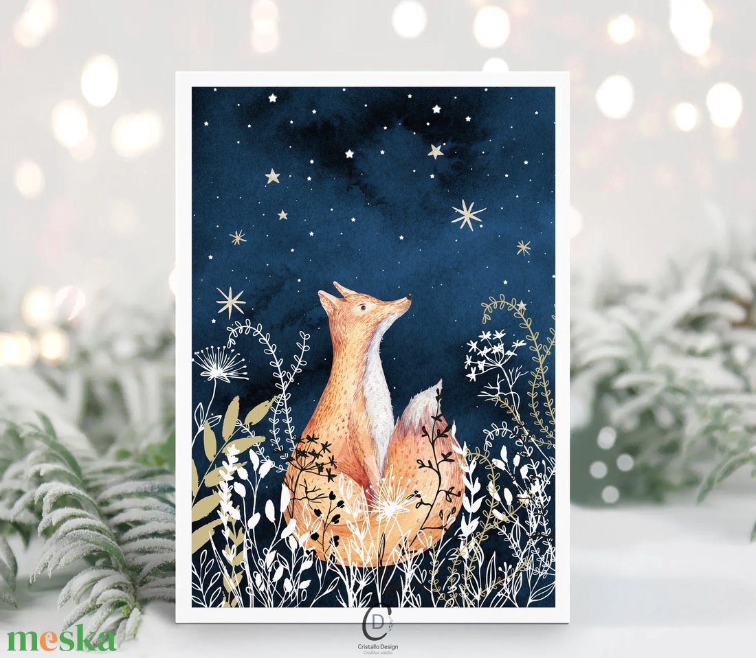 Karácsonyi képeslap, üdvözlőlap, erdei állatos ajándékkísérő - karácsony - karácsonyi ajándékozás - karácsonyi képeslap, üdvözlőlap, ajándékkísérő - Meska.hu