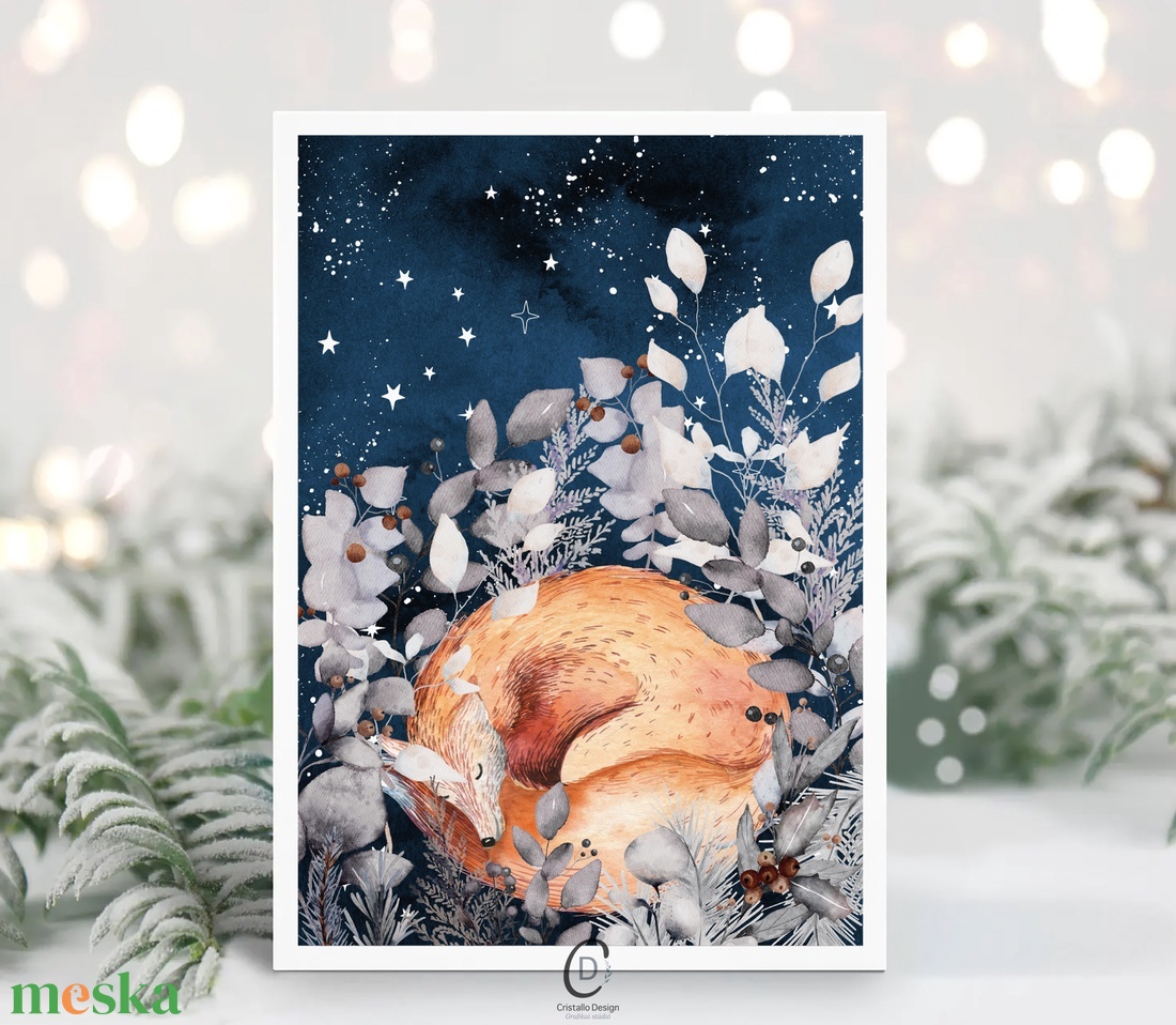 Karácsonyi képeslap, üdvözlőlap, erdei állatos ajándékkísérő - karácsony - karácsonyi ajándékozás - karácsonyi képeslap, üdvözlőlap, ajándékkísérő - Meska.hu