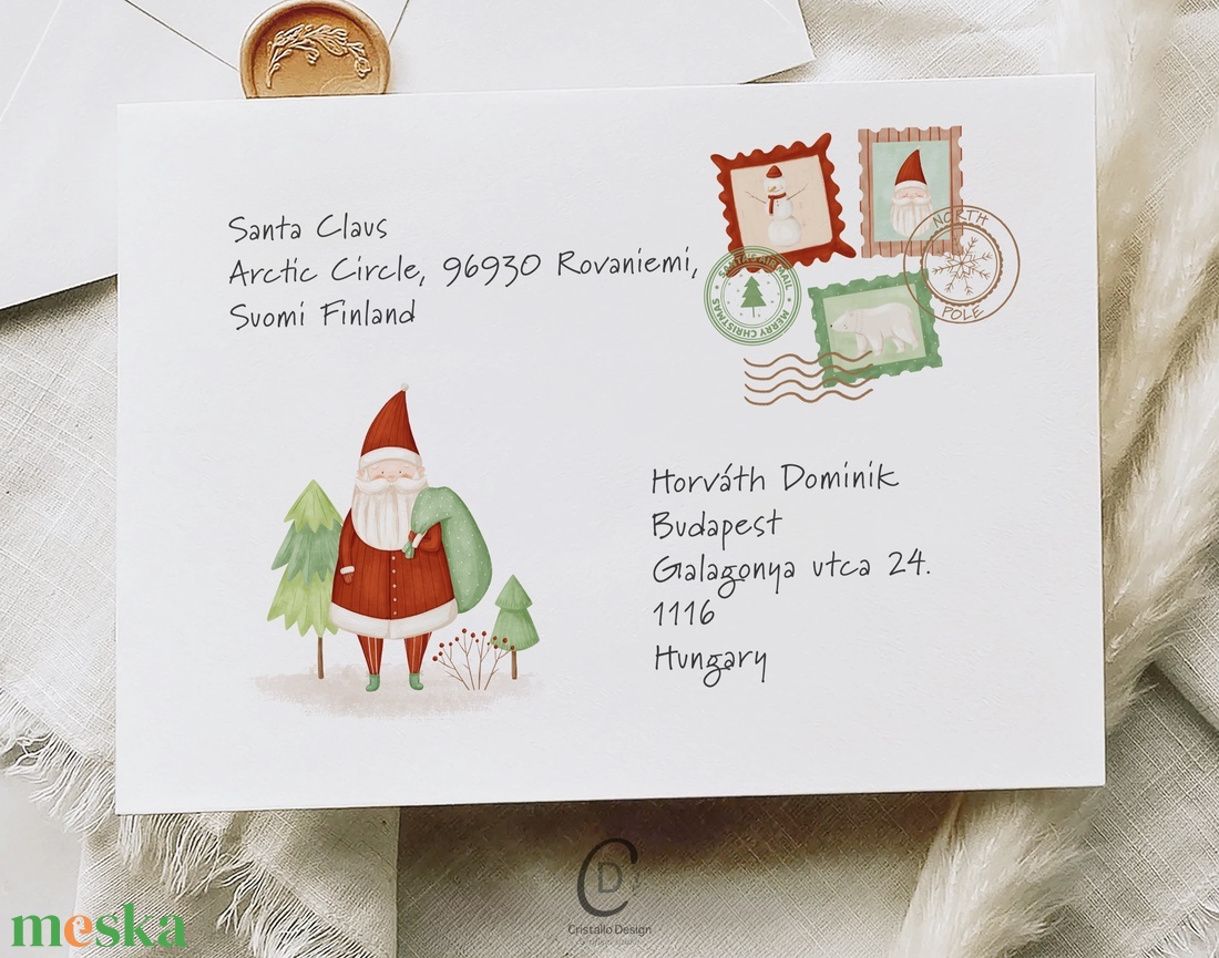 Mikulás levél, levél a Mikulásnak, borítékkal, karácsonyi - karácsony - mikulás - mikulás ajándékok - Meska.hu